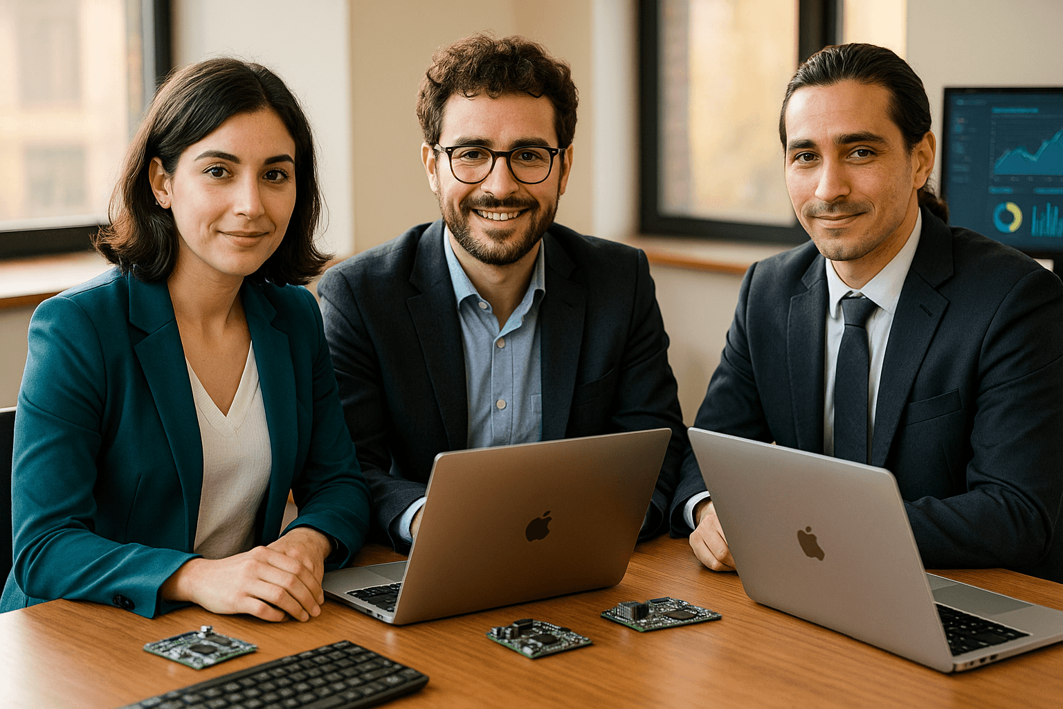 فريق مشروعات أوريكا تك حول أجهزة مترابطة