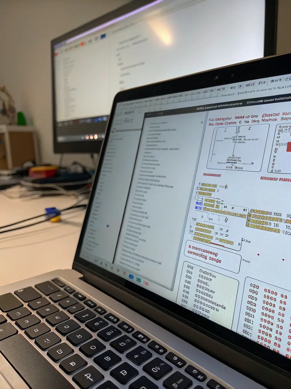 A computer screen displaying complex circuit schematics and simulation results, highlighting the detailed planning and design phase of the embedded system development.