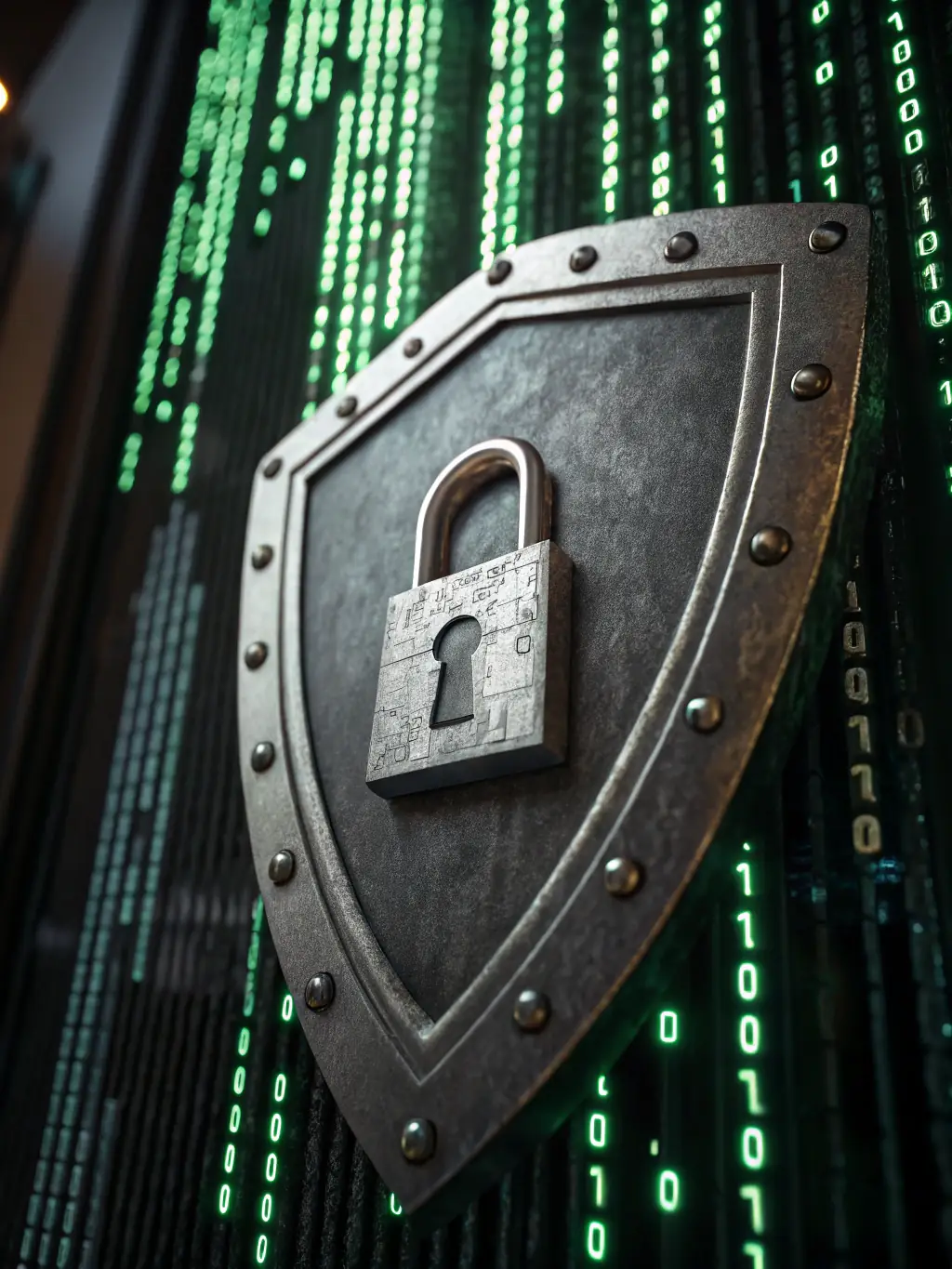 An image depicting cybersecurity measures, such as a shield protecting data, to represent Oreca Tech's focus on security and performance assessment.